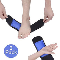 Foot&Ankle Ice Pack Wrap-2 Gel Packs for Pain Relief -Hot/Cold Therapy for Injuries, Sprains, Muscle Pain,Reusable Freezable and Adjustable (14"×3") - Ultra Pickleball