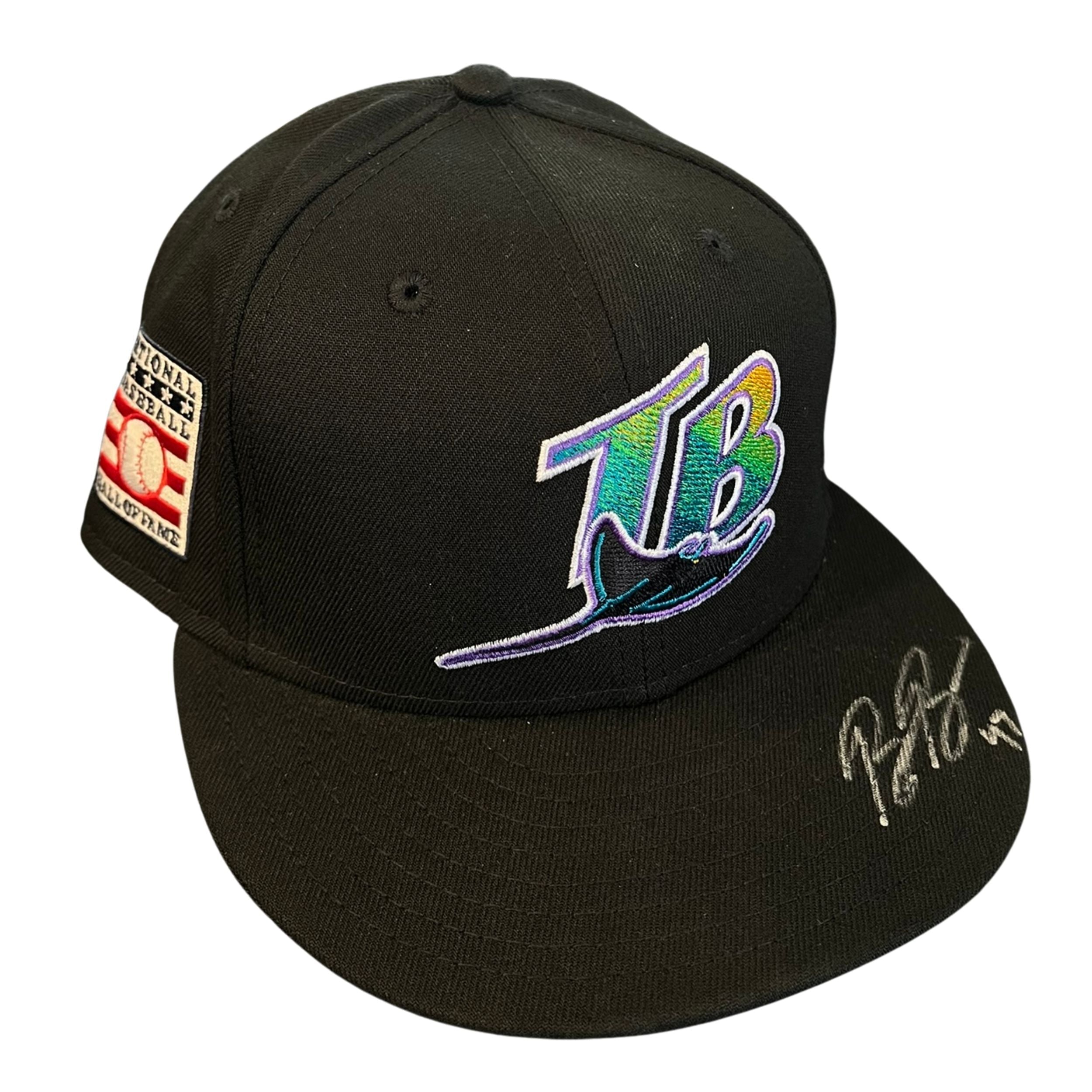 Rays Bryan Baker Game Used Authentic Hall of Fame Autographed Hat