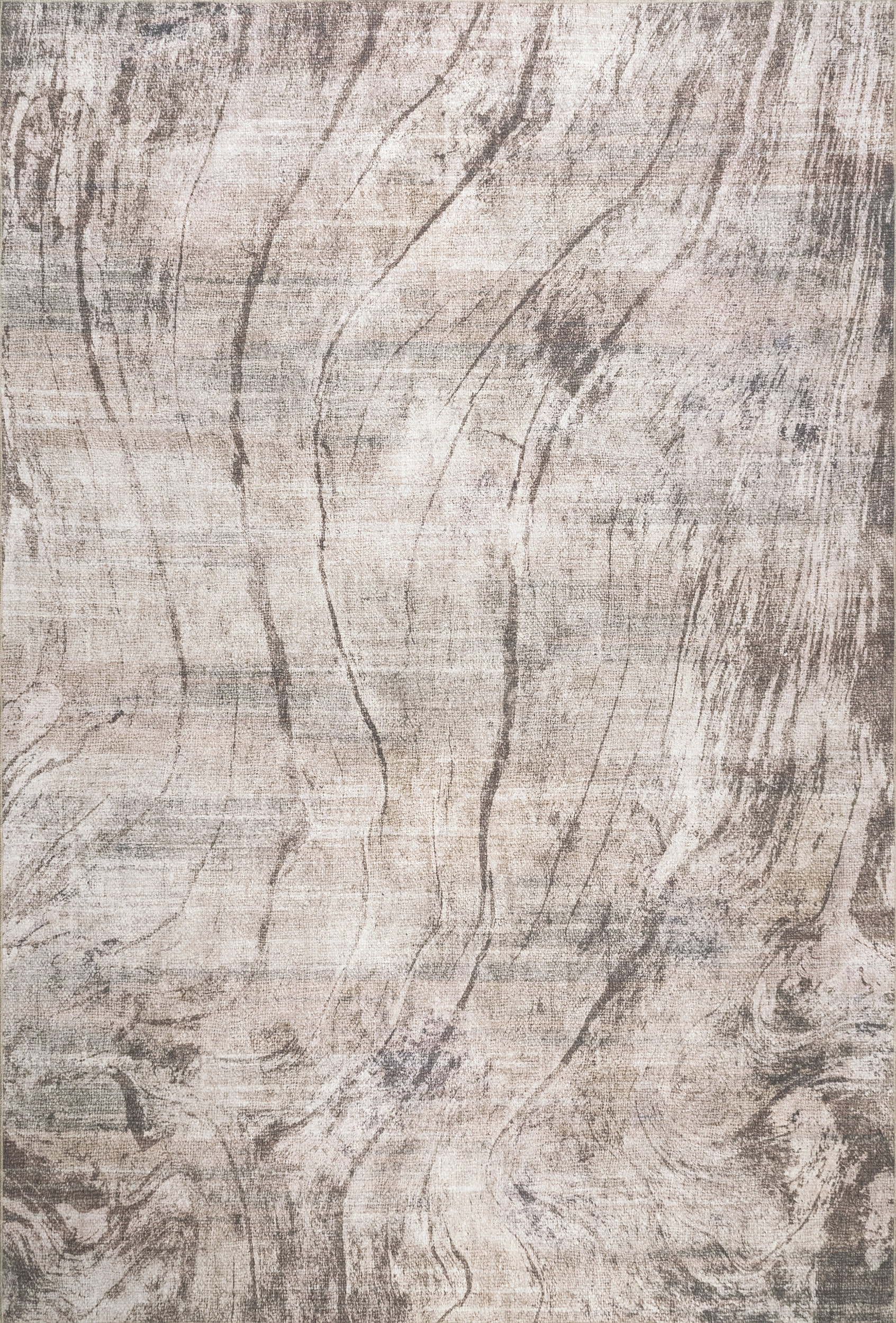 Isolated view of Beige Rectangle Mia Washable Faded Marble Rug, showcasing its design