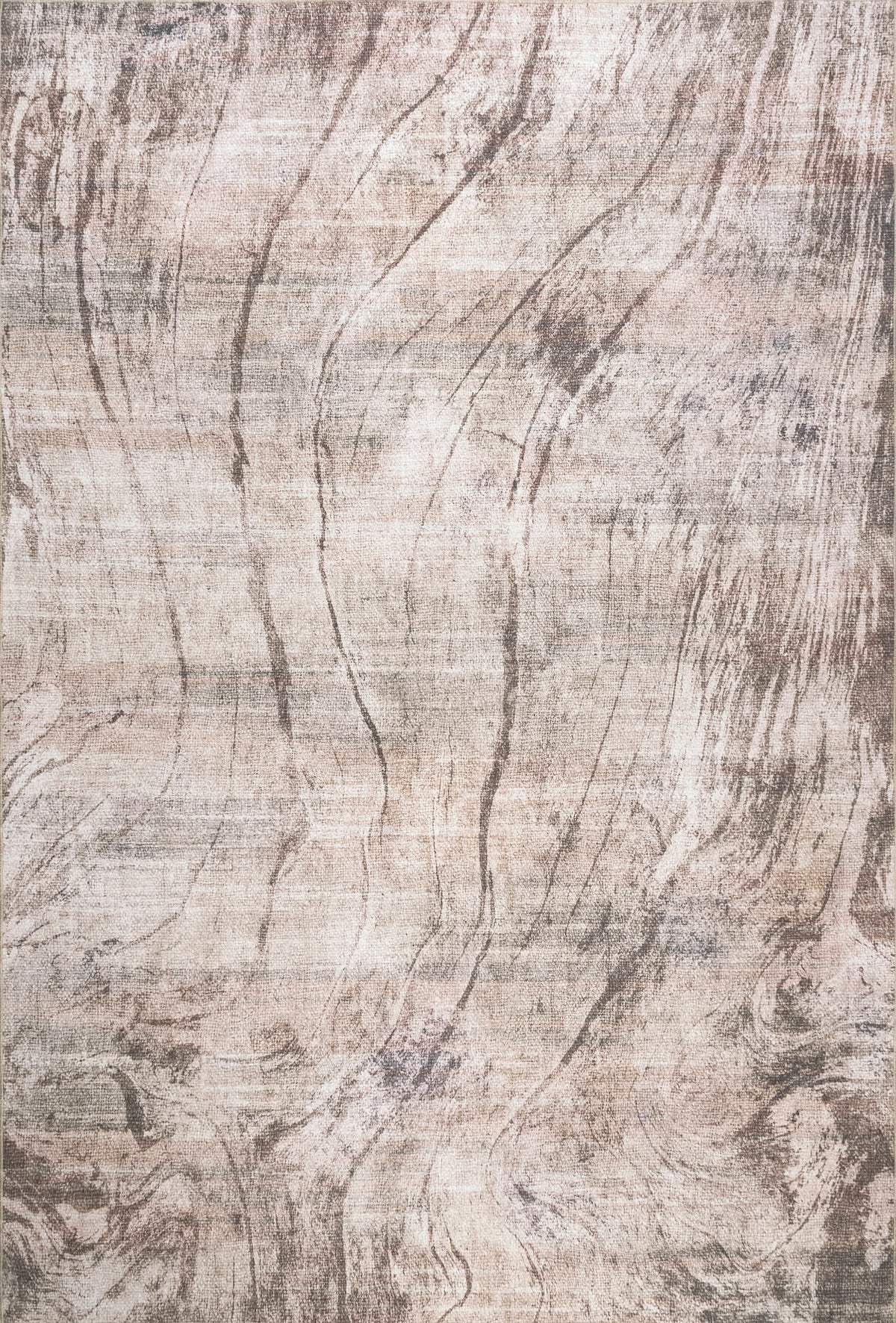 Isolated view of Beige Rectangle Mia Washable Faded Marble Rug, showcasing its design