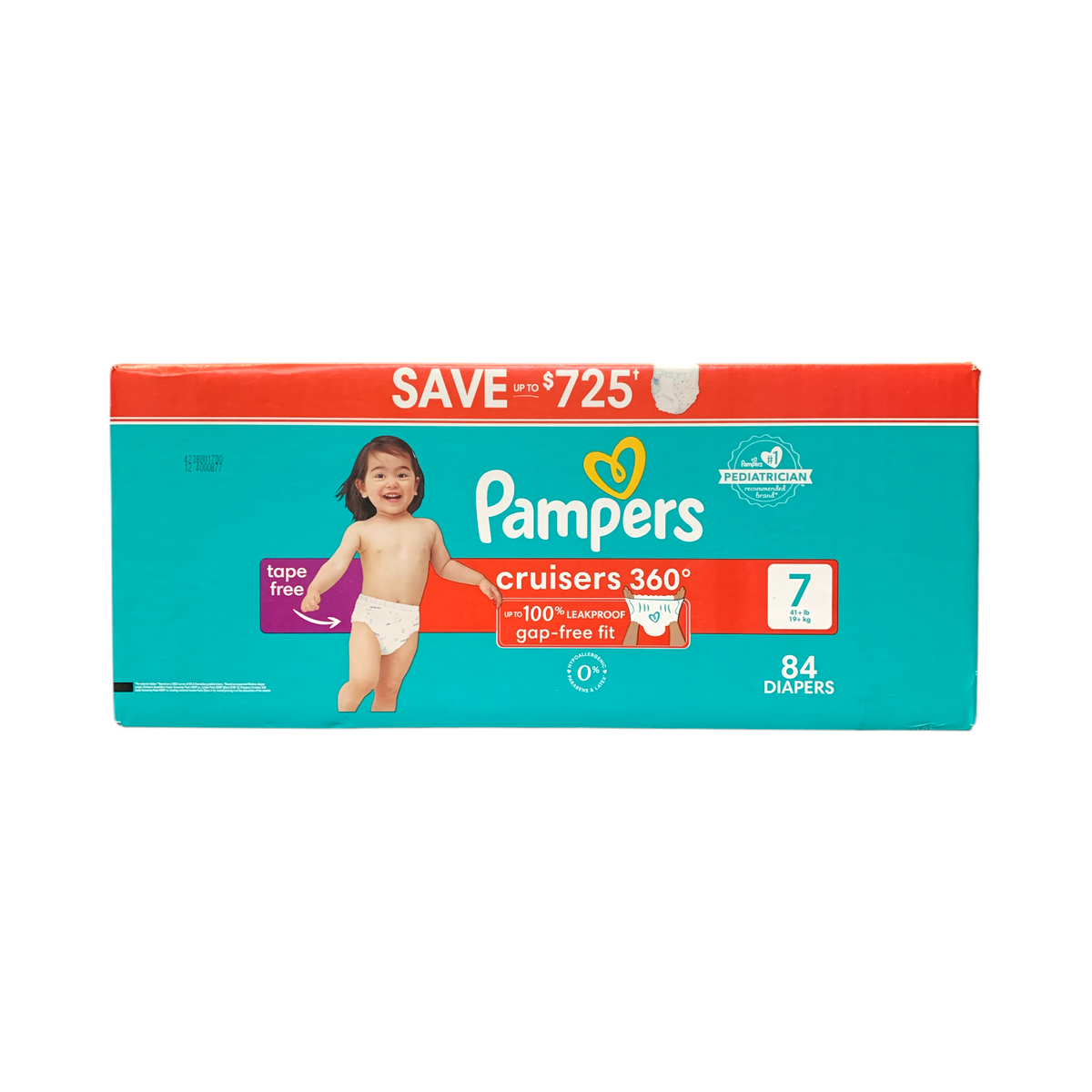 Pampers Cruisers 360 Diapers Gap-Free Fit, Size 7 (41+ lb), 84 Count