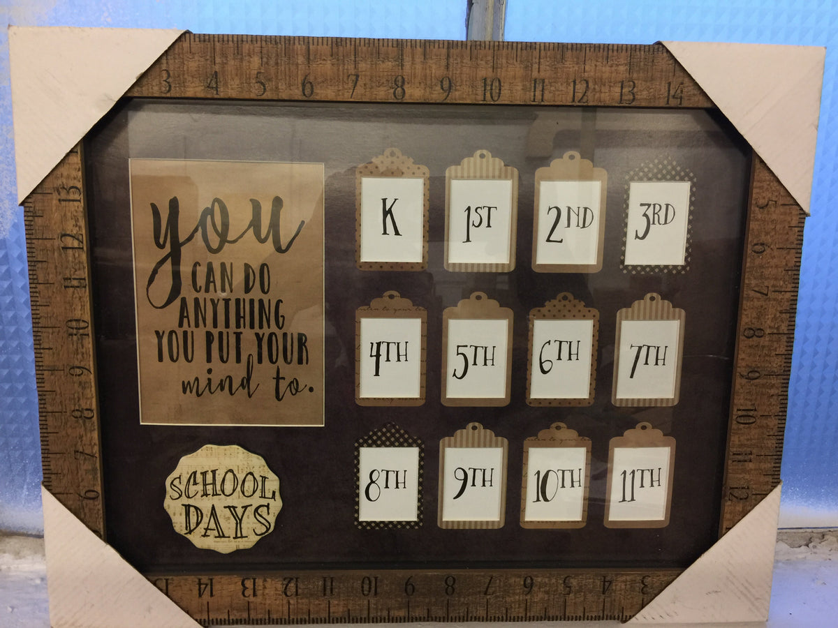 Wood Ruler Framed School Days Keepsake Picture Frame!